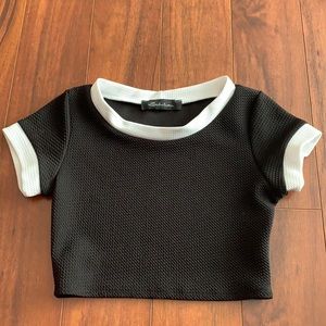 Black and White Seductions cropped top gently used
